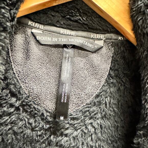 Kuhl Flight Vest Womens Medium Black Full Zip Sherpa Fleece Hidden Hood Jacket - Picture 2 of 11